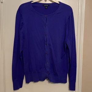 Royal purple cardigan from Lands End